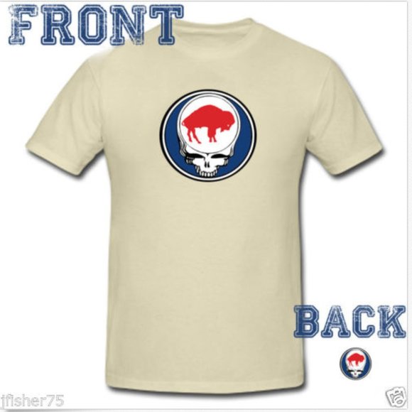 Buffalo Bills Old School Logo Stealie Grateful Dead T Shirt - Picture 1 of 1